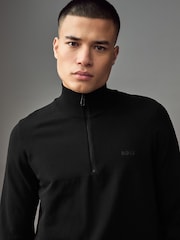 BOSS Black Seamless Tech Quarter Zip Stretch Knit Jumper - Image 2 of 4
