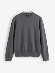 BOSS Grey Pacas Embroidered Logo 100% Cotton Jumper - Image 1 of 1