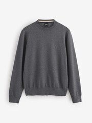 Gris - BOSS Pacas Embroidered Logo Cotton Jumper - Imagen 5 de 5