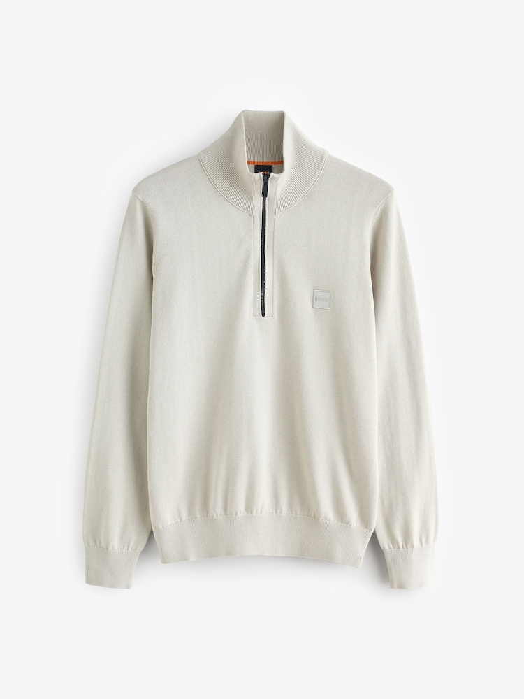BOSS Natural Kanobix Quarter Zip Logo Jumper - Image 1 of 1