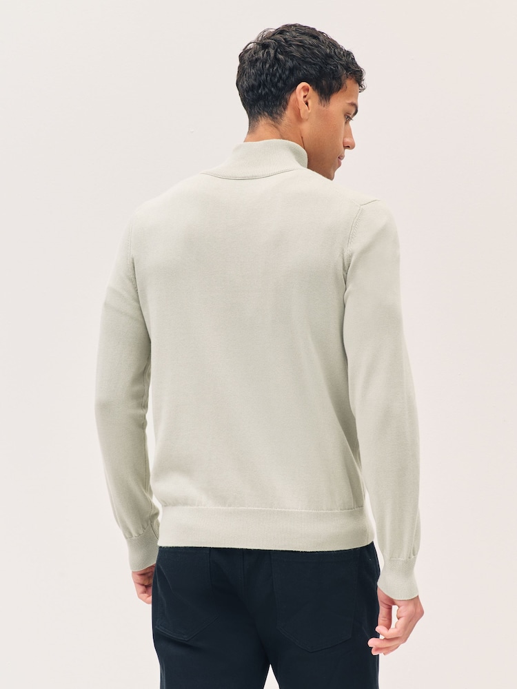 BOSS Natural Kanobix Quarter Zip Logo Jumper - Image 2 of 5 BOSS Natural Kanobix Quarter Zip Logo Jumper - Image 2 of 5