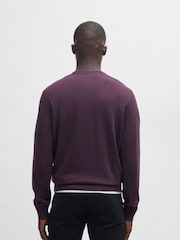 Lila - BOSS Regular Fit Logo Patch Jumper with Cashmere - Bild 2 von 6