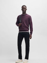 Lila - BOSS Regular Fit Logo Patch Jumper with Cashmere - Bild 3 von 6