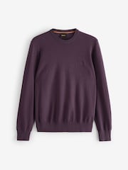 Lila - BOSS Regular Fit Logo Patch Jumper with Cashmere - Bild 5 von 6