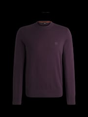 Lila - BOSS Regular Fit Logo Patch Jumper with Cashmere - Bild 6 von 6