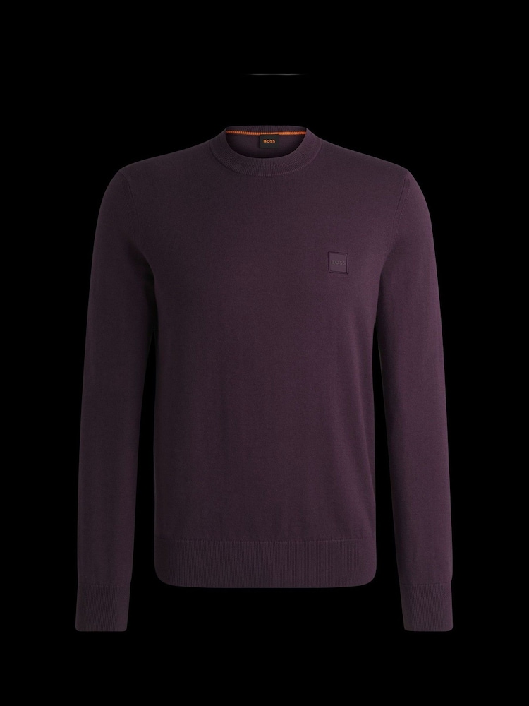 Lila - BOSS Regular Fit Logo Patch Jumper with Cashmere - Bild 6 von 6