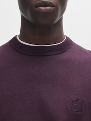 BOSS Purple Kanovano Crew Neck Logo Sweat Top - Image 7 of 8