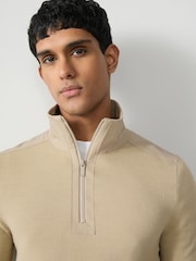 BOSS Natural Zip Neck Sweater - Image 3 of 5