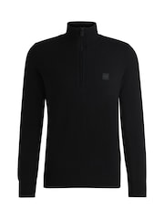 BOSS Black Regular Fit Logo Patch Cotton Cashmere Jumper - Image 1 of 1
