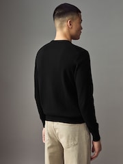 BOSS Black Regular Fit Logo Patch Jumper with Cashmere - Image 2 of 4