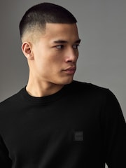 BOSS Black Regular Fit Logo Patch Jumper with Cashmere - Image 3 of 4