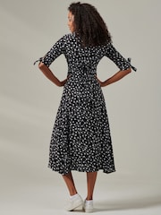 Jolie Moi Black Nora Print Viscose Maxi Shirt Dress - Image 2 of 6
