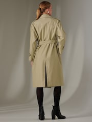 Jolie Moi Cream Button Up Trench Coat - Image 2 of 6