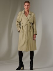 Jolie Moi Cream Button Up Trench Coat - Image 4 of 6