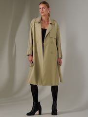 Jolie Moi Cream Button Up Trench Coat - Image 5 of 6
