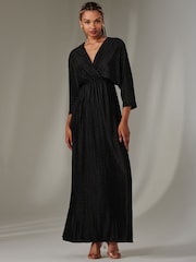 Jolie Moi Black Ruffle Hem Chiffon Midi Dress - Image 5 of 6
