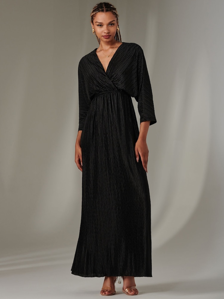 Jolie Moi Black Ruffle Hem Chiffon Midi Dress - Image 5 of 6