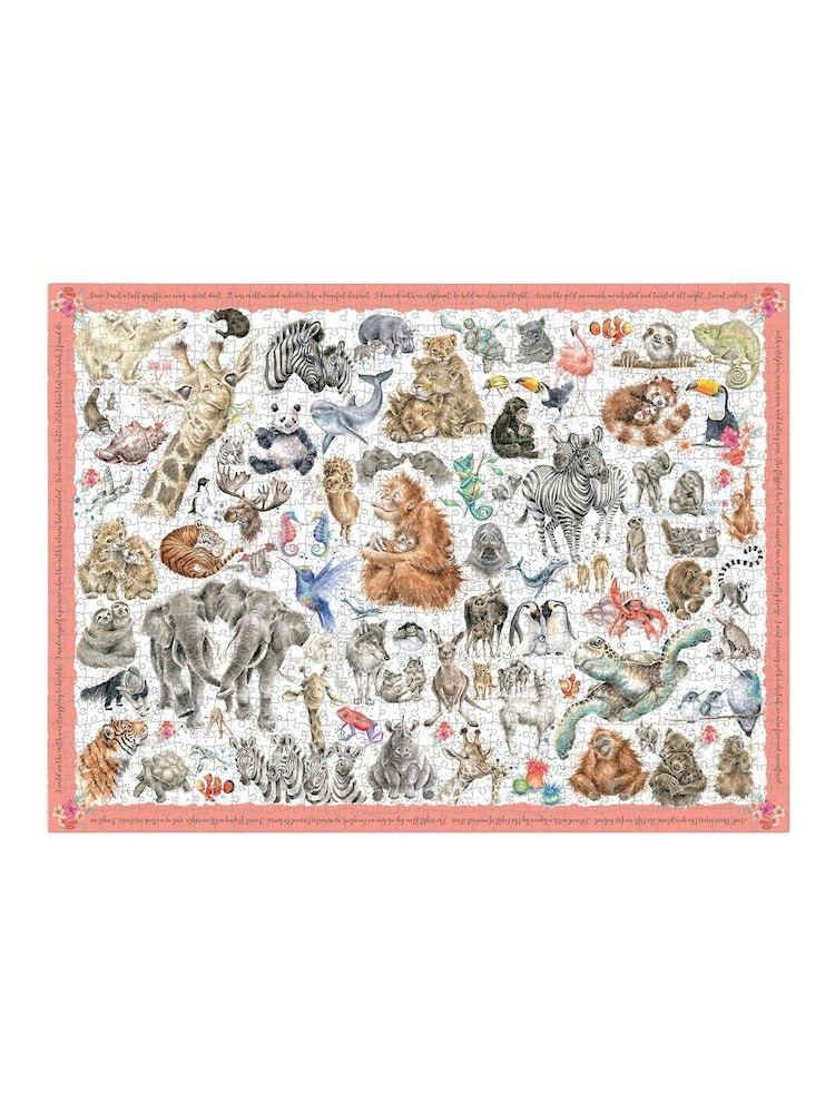 Wrendale Pink Zoology Wild Animal Jigsaw Puzzle - Image 2 of 3