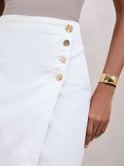 Blanc - Jupe midi Lipsy en jean asymétrique - Image 2 de 4