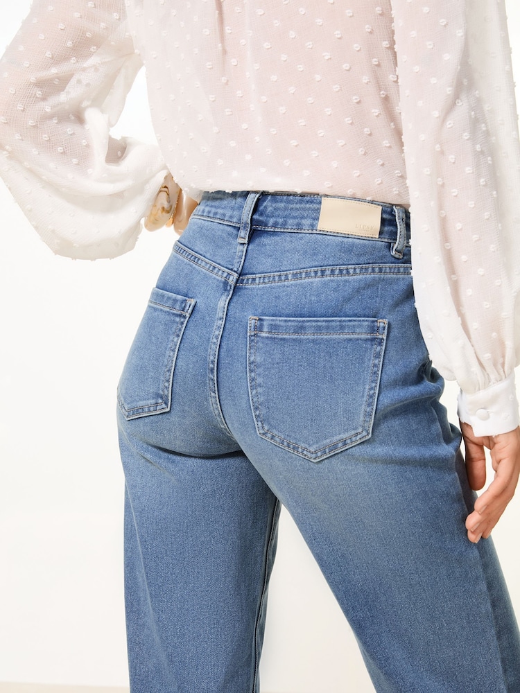 Lipsy Crop Wide Leg Turn Up Jeans - Image 5 of 5