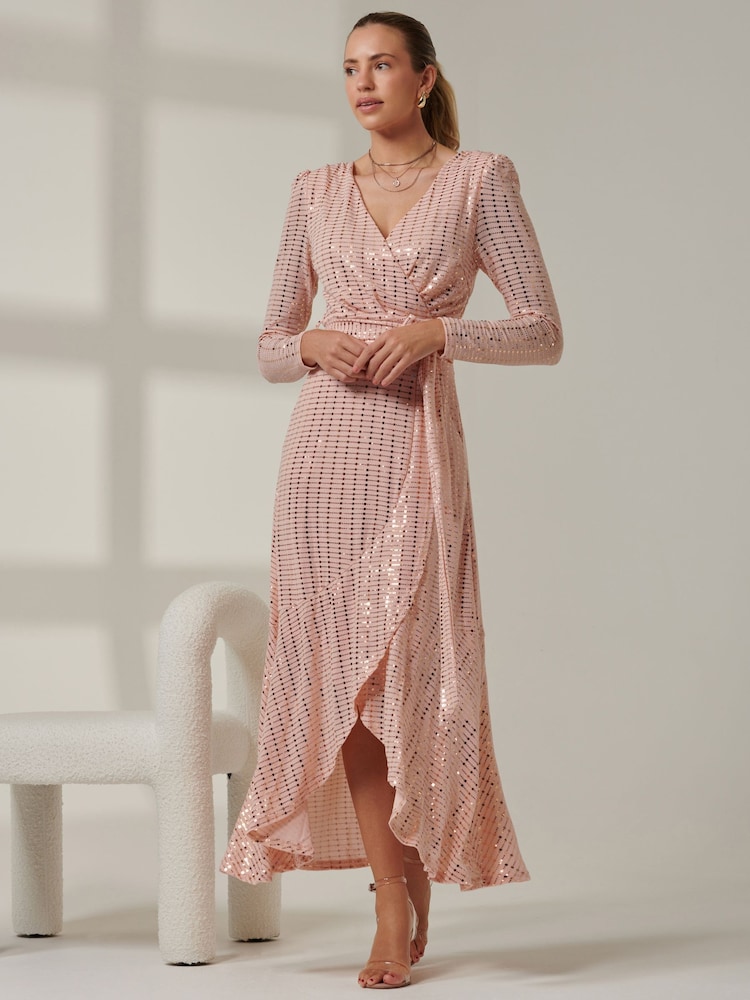 Jolie Moi Verziertes Wickel-Maxikleid - Bild 6 von 6 Jolie Moi Verziertes Wickel-Maxikleid - Bild 6 von 6