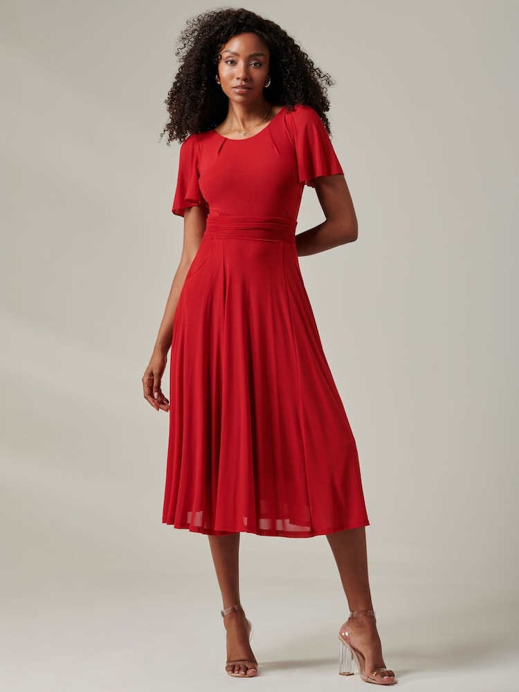 Rojo - Vestido largo de malla lisa Ayla de Jolie Moi - Imagen 1 de 6 Rojo - Vestido largo de malla lisa Ayla de Jolie Moi - Imagen 1 de 6