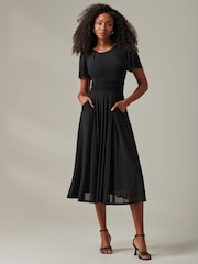 Jolie Moi Black Ayla Plain Mesh Maxi Dress - Image 5 of 6