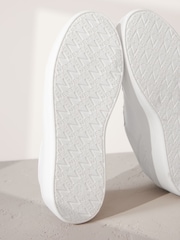 White Lace Up Signature Premium Leather Chunky Wedge Lace-Up Trainers - Image 5 of 5