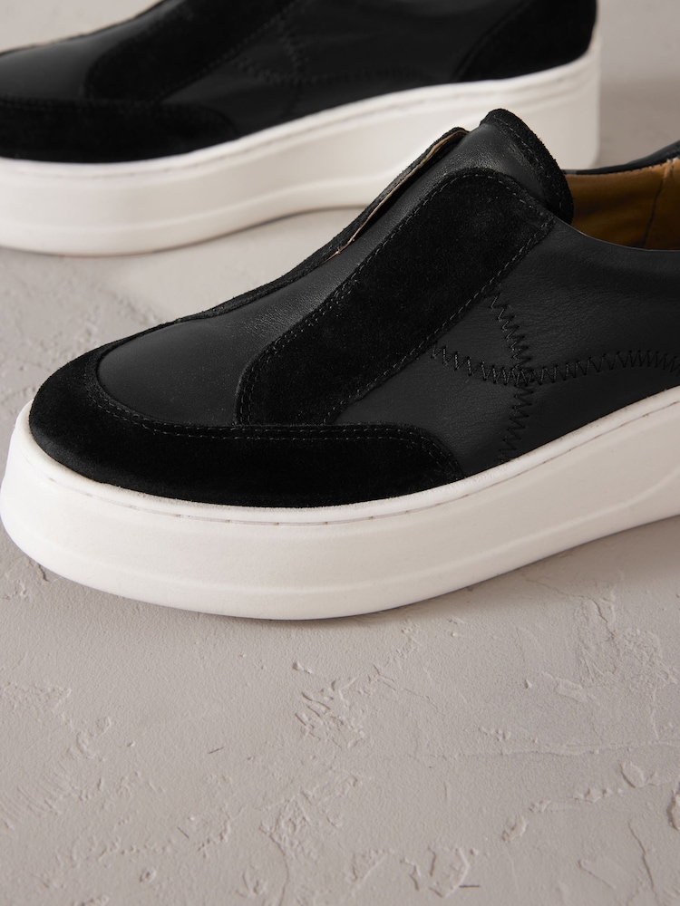 Чорний - Шкіряні масивні кросівки на платформі Slip On Signature Forever Comfort® - Image 3 of 5