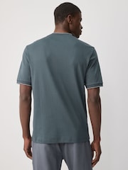 Grey Ribbed Textured 100% Cotton T-Shirt - Image 2 of 7