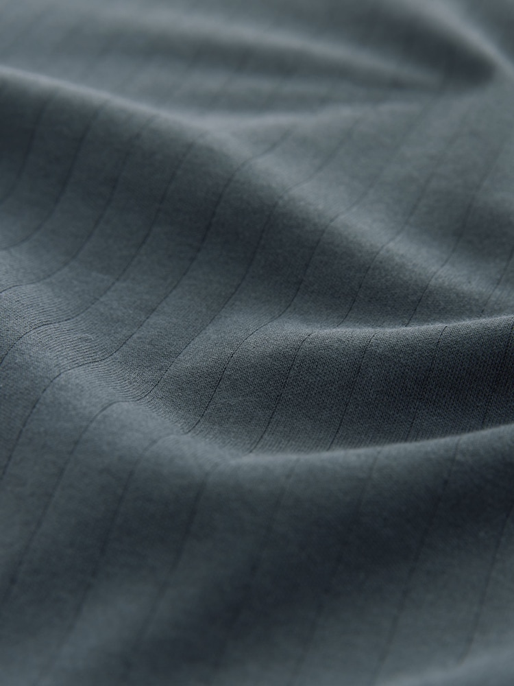 Grey Ribbed Textured 100% Cotton T-Shirt - Image 7 of 7