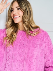 Jim Jam the Label Pink Cabel Fleece Twosie Pyjamas Set - Image 4 of 6