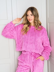 Jim Jam the Label Pink Cabel Fleece Twosie Pyjamas Set - Image 5 of 6