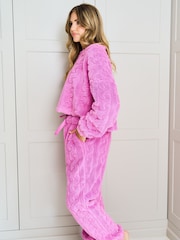 Jim Jam the Label Pink Cabel Fleece Twosie Pyjamas Set - Image 6 of 6