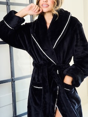 Jim Jam the Label Plush Black Dressing Black Robe - Image 7 of 8