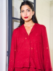 Jim Jam the Label Red Ribbed Sparkle Pyjamas Set - Image 3 of 7