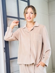 Jim Jam the Label Natural Ribbed Revere Pyjamas Set - Image 9 of 12