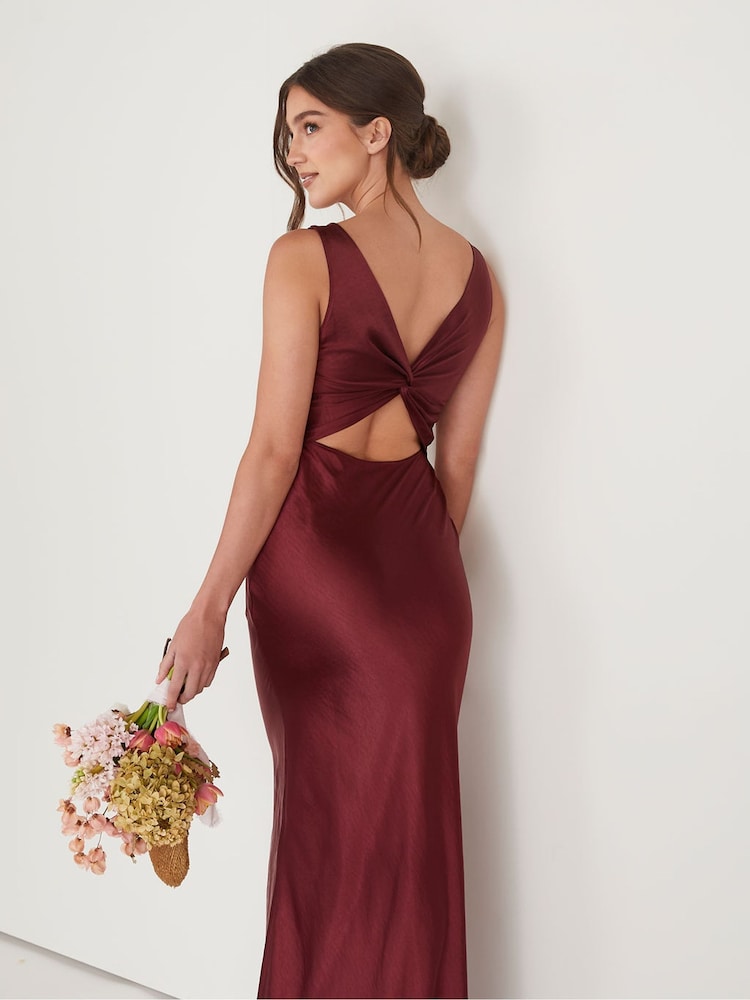 Six Stories - Satijnen bruidsmeisjesjurk met twist back - Image 3 of 5