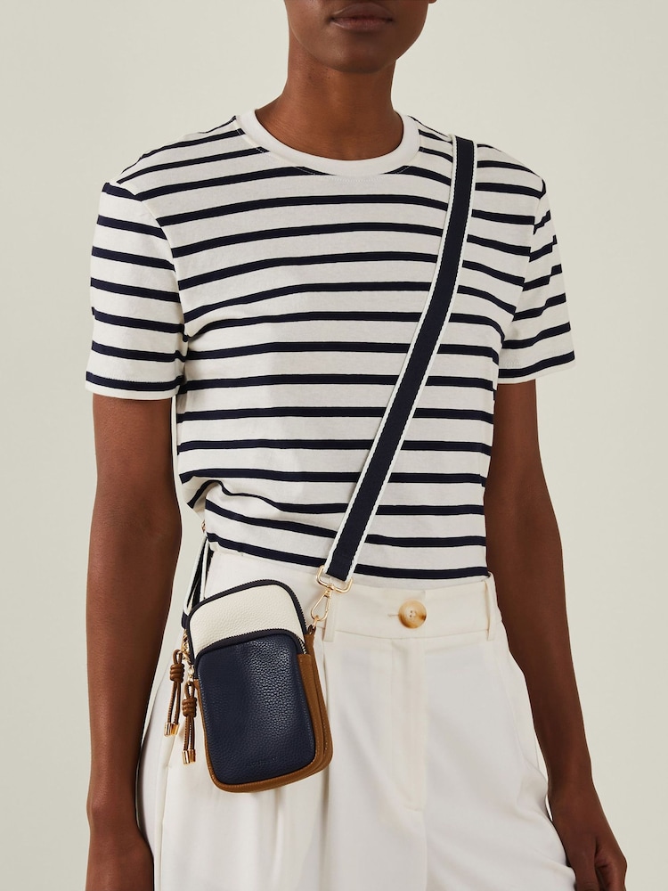Accessorize Black Webbing Strap Zip Phone Bag - Image 1 of 3
