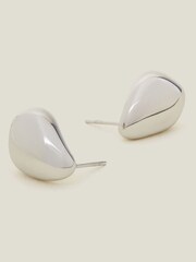 Accessorize Silver Tone Platinum-Coated Stainless Steel Chunky Teardrop Earrings - Image 1 of 3