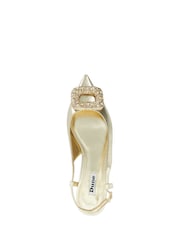 zlata (barva); zlato - Dune London potisk; vzorec Confidence Broach Trim čevlji s plosko peto/brez pete Slingback čevlji s plosko peto/brez pete - Slika 6 iz 6