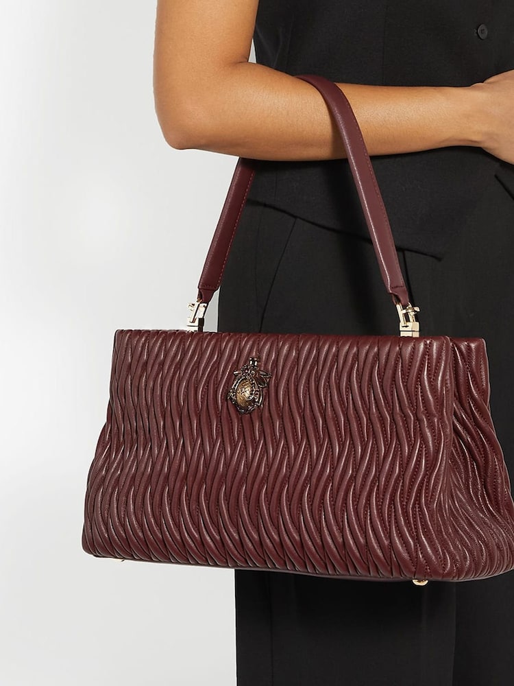 Dune London Red Large Darla Wave Quilt Bag - Image 1 of 5