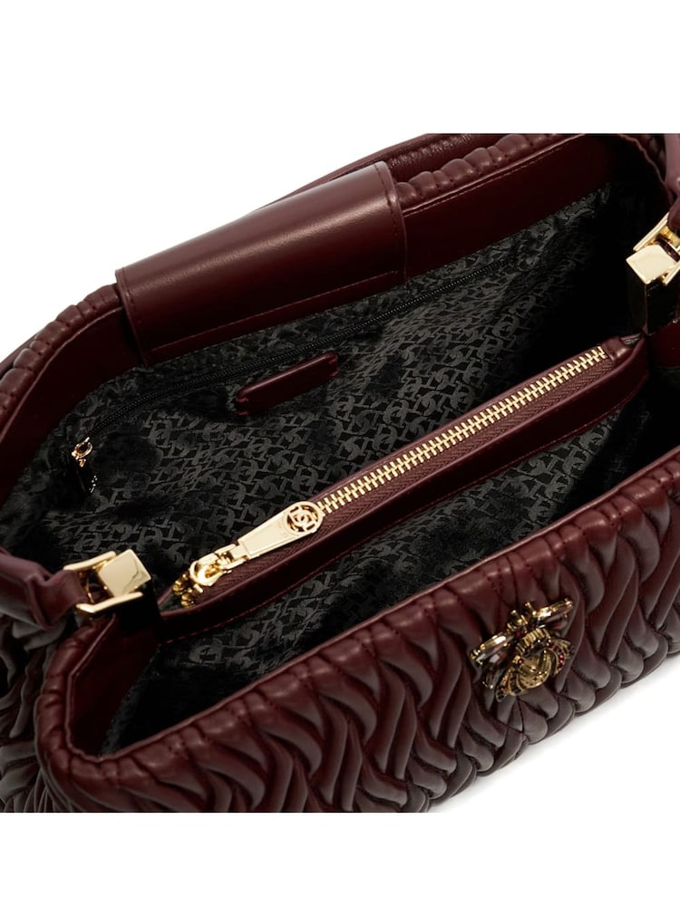 Dune London Red Large Darla Wave Quilt Bag - Image 5 of 5