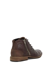 Dune London Brown Captains Double Toecap Lace-Up Boots - Image 4 of 6