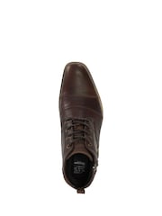 Dune London Brown Captains Double Toecap Lace-Up Boots - Image 5 of 6