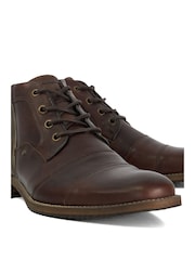 Dune London Brown Captains Double Toecap Lace-Up Boots - Image 6 of 6