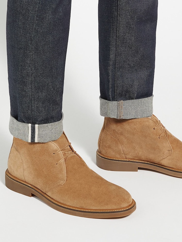 Dune London Cream Colten Elevated Chukka Boots - Image 1 of 6