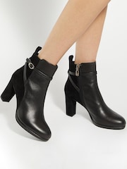 Dune London Black Ottara Block Platform High Ankle Boots - Image 1 of 6