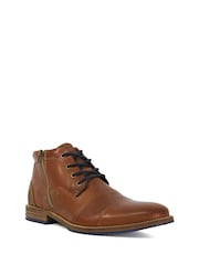 Dune London Natural Captains Double Toecap Lace-Up Boots - Image 3 of 6