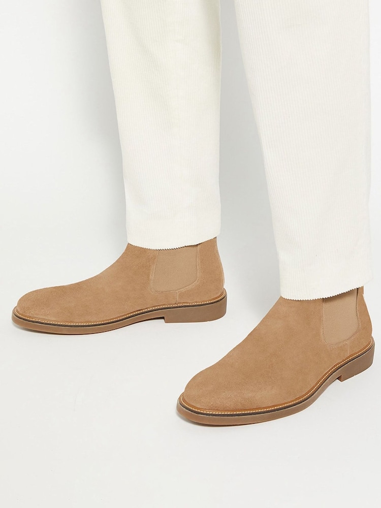 Dune London Cream Connells Elevated Chelsea Boots - Image 1 of 6